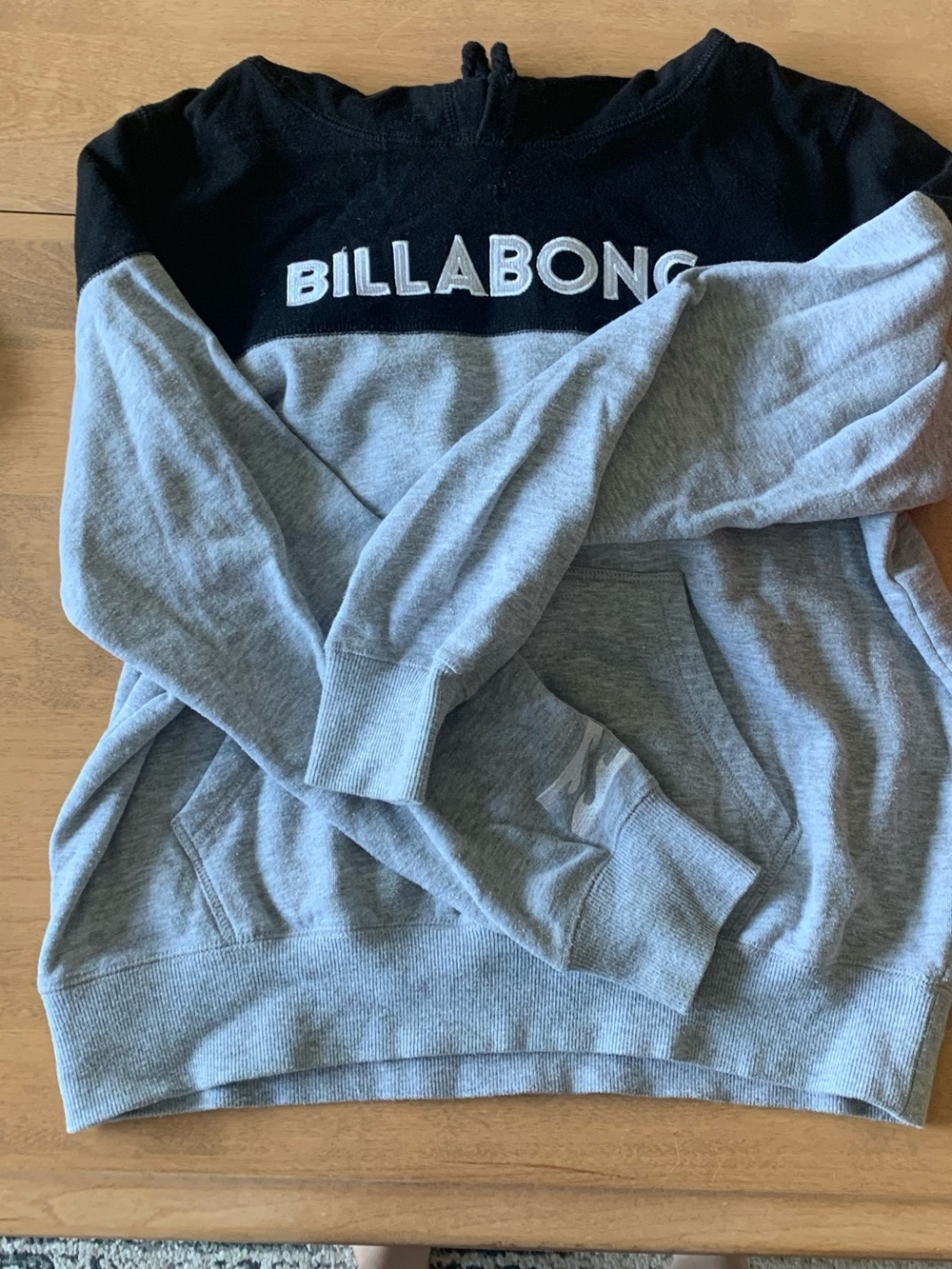 Billabong Black and Gray Colorblock Pullover Hoodie